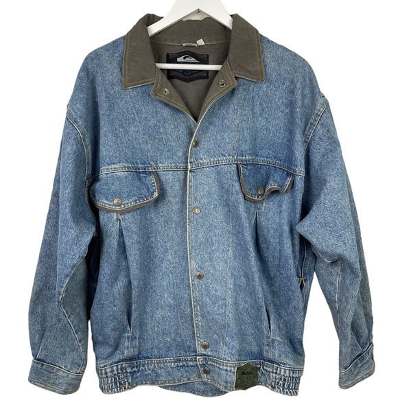 Quiksilver Other - VINTAGE QUICKSILVER QSD Saltwater Denim Jacket with Pockets Size XL